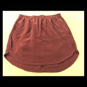 Madewell Sungarden Shirttail silk skirt w/ pockets